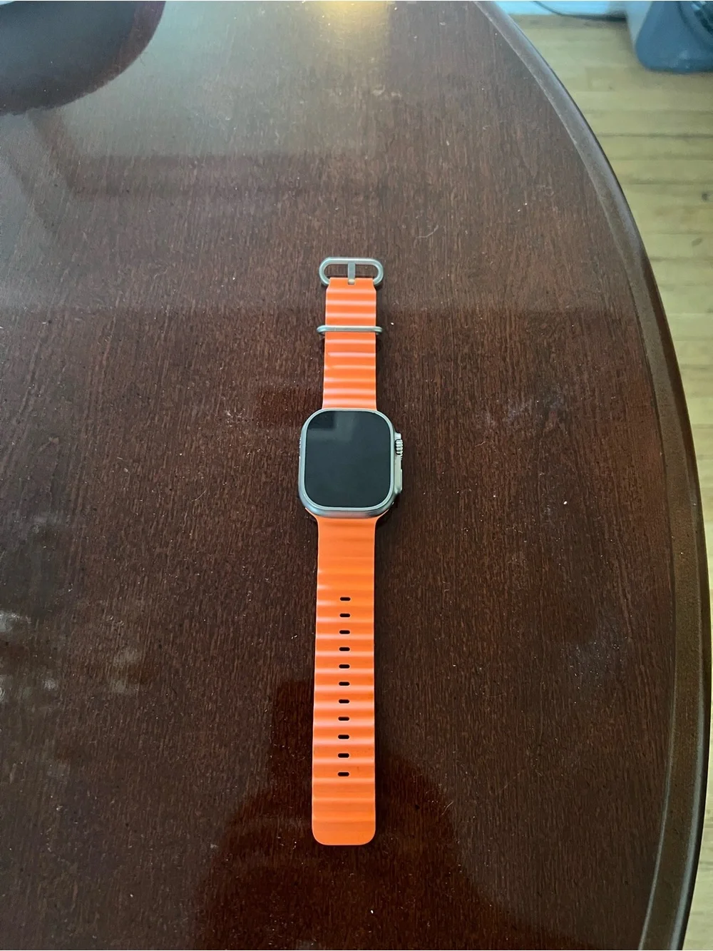 Apple Watch Ultra 2 with original Bright Orange Silicone Band